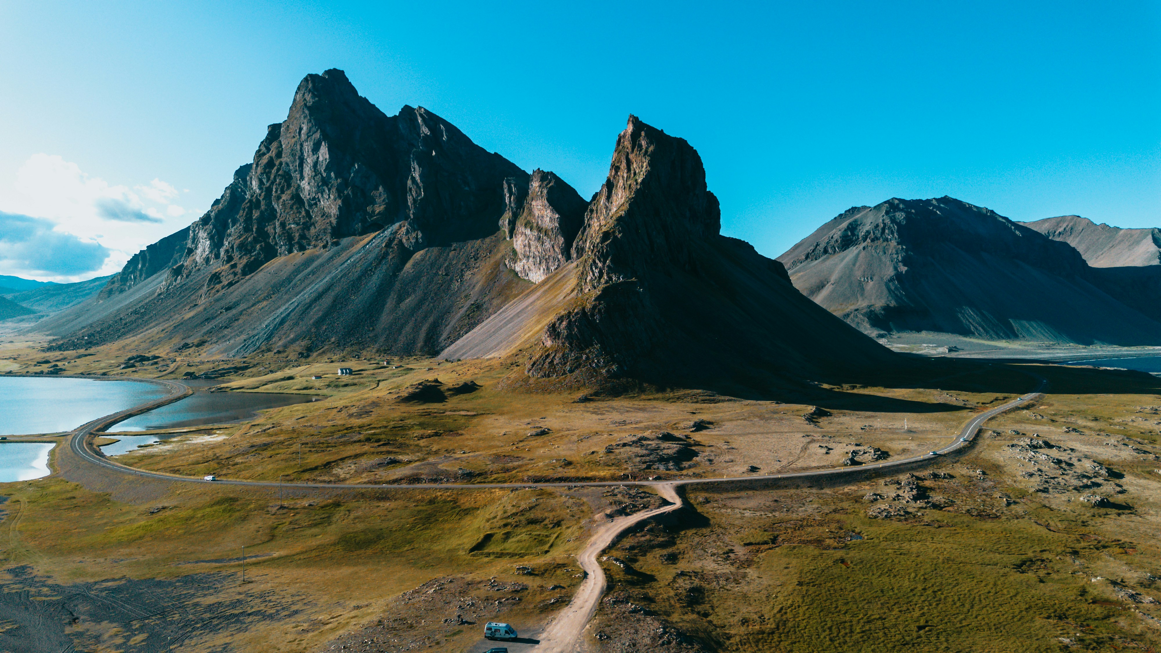Atmospheric cinematic landscape of a remote mountain retreat